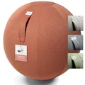 Produktbild: VLUV® BOL SOVA Sitzball Büro Ergonomisch [Atmungsaktiv mit Tragegriff und Wegrollschutz] Waschbarer Stoffbezug | Schwangerschaftsball| Gymnastikball Schwangerschaft Sitzball 65cm