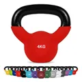Produktbild: Kettlebell Neopren 2 – 30 kg inkl. Übungsposter (4 Kg - Rot) Kugelhantel