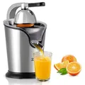 Produktbild: Zilan Elektrische Zitruspresse | Entsafter | Edelstahl | Elektrische Saftpresse | Longlife-Motor | 500 Watt | Auto-Start-Stop | Edelstahlsieb | 2 S... - Silber/Schwarz