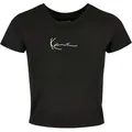 Produktbild: Karl Kani T-Shirt Karl Kani Damen KKWQ22002BLK SMALL SIGNATURE SHORT TEE BLK (1-tlg) schwarz XS (32/34)