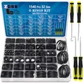 Produktbild: ZDBB 32 Größe 1540 Pcs O Ringe Sortiment Kit metrischen Nitrilkautschuk Oring Set mit 4 Pick für Automotive Wasserhahn Hochdruckreiniger Sanitär Luft oder Gas Reparatur OD 4mm-50mm