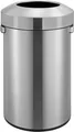 Produktbild: Stilvoller offener Abfallsammler aus gebürstetem Edelstahl | 60 Liter, HxØ 68,5x40,5cm | Silber