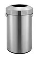 Produktbild: PROREGAL Stilvoller offener Abfallsammler aus gebürstetem Edelstahl | 60 Liter, HxØ 68,5x40,5cm | Silber