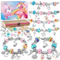 Produktbild: BIIB Einhorn Geschenk für Mädchen, Bastelset Kinder ab 6 Jahre Armbänder Selber Machen, Weihnachtsgeschenke für Mädchen 5-12 Jahre, Weihnachtsgeschenke für Kinder Spielzeug Schmuck Basteln