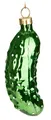 Produktbild: BRUBAKER Weihnachtsgurke Grün - Handbemalte Weihnachtskugel als Saure Gurke aus Glas - Mundgeblasener Christbaumschmuck Figuren Lustig Deko Anhänger Baumkugel - 9 cm