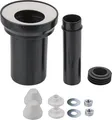 Produktbild: WC Anschlussgarnitur mit Abflussrohr 90mm mit weißen Kappen