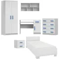 Produktbild: Deine Möbel 24 Kinderzimmer-Set, Weiß, Blau, Holzwerkstoff, 419x193x206 cm, Kinder- & Jugendzimmer, Jugendmöbel, Komplette Kinder- & Jugendzimmer