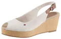 Produktbild: Tommy Hilfiger ICONIC ELBA SLING BACK WEDGE Sandalette, Sommerschuh, Sandale, Keilabsatz, mit Jutebesatz