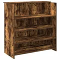 Produktbild: vidaXL Empfangstheke Räuchereiche 100x50x103,5 cm Holzwerkstoff, Empfangstresen, Salon Empfangstheke, Kassentheke, Empfangstisch, Büro Empfangstheke