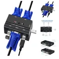 Produktbild: KVM Switch 2 Port VGA USB 2 PCs 1 Monitor 4 USB 2.0