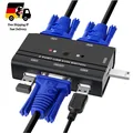 Produktbild: KVM Schalter 2 Port VGA USB 2 in 1 1 Monitor 2 PC 4 USB2