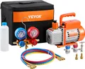 Produktbild: VEVOR 3,5 CFM AC-Vakuumpumpen- und Manometer-Set, einstufiger Drehflügel-Kältemittelverteiler-Set für HVAC-Klimaanlagen, R134a, R12, R22, R502a, R410A, R404, R407C
