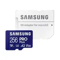 Produktbild: Samsung PRO Plus 256 GB microSDXC-Speicherkarte (180 MB/s, Class U3, V30, A2)