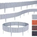 Produktbild: BooGardi Rasenkante Kunststoff Holzoptik 4 Farben 57cm x 12,5cm 5er/10er/20er Set · Grau 5er Set · Flexible Beeteinfassung · Beetumrandung Garten · Mähkante Raseneinfassung