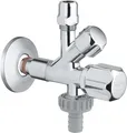 Produktbild: GROHE Original WAS Kombi-Eckventil 22036, selbstdichtendes Anschlussgewinde, Wandanschluss 1/2'', Abgang 3/8'', Abgang 3/4
