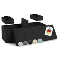 Produktbild: Blumtal Sitzbank mit Stauraum + 2 extra Boxen - Truhenbank mit Stauraum 110x38x38 cm - Sitztruhe mit Stauraum - Bequemer Hocker mit Stauraum - Sitzbox mit Stauraum - Couch Hocker - Sitzbox in Schwarz