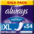 Produktbild: Always Dailies Slipeinlagen Damen Long Plus Extra Protect Giga Pack 54 Binden
