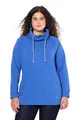 Produktbild: Ulla Popken Damen große Größen Bis 64, Sweatshirt mit Stehkragen, Pullover, Raglanform, Rippbündchen, Lange Ärmel, Pfauenblau 58+ 713963741-58+