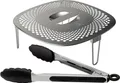 Produktbild: Philips Grillpfanneneinsatz HD9954/01 Snack Profi-Kit, Edelstahl, Silikon, (3-St), Snackdeckel+ Zange für Airfryer XXL HD96XX, HD97XX, HD98XX