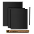 Produktbild: ® 3er-Set schwarze Dauerbackfolie mit Hitzeschutzstreifen I 40x33cm  50x40cm ...