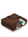 Produktbild: Ibena Porto Decke 150x200 cm – Baumwollmix weich, warm & waschbar, Kuscheldecke braun einfarbig