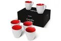 Produktbild: MiaMio Tasse 6 x 350 ml Kaffeetassen Set Außen Weiß Innen Farbig (Rot)