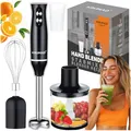 Produktbild: KRUMAD Elektrische Stabmixer Set 1200W – Hand Blender mit Edelstahlstab, Zerkleinerer, Schneebesen & Messbecher – Leistungsstarker Pürierstab – Küchenmixer für Smoothies, Suppen & Soßen