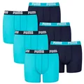 Produktbild: PUMA 6 er Pack Boxer Boxershorts Jungen Kinder Unterhose Unterwäsche, Farbe:789 - Bright Blue, Bekleidung:128