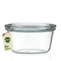 Produktbild: WECK Gläser 290ml Schalen– 6er Set mit Deckeln – Sturzform – robuste, stapelbare Dessertgläser, Einkoch- & Einmachgläser – klein – Weckglas ideal für Nachtisch