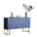Produktbild: SOFTWEARY Sideboard Breite 138 cm, Wohnzimmerschrank, Mehrzweckschrank, Küchenschrank (blau)