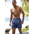 Produktbild: Badeshorts S.OLIVER, Herren, Gr. S, N-Gr, blau (navy, mango print), Microfaser, Obermaterial: 50% Polyester, 50% Polyester (RebornTM). Innenslip: 100% Polyester, Badehosen, mit modischem Alloverprint