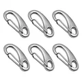 Produktbild: SyiXute 6 Stück Schnapphaken,304 Edelstahl Karabinerhaken Klettern Clips,50 mm Karabiner Clips,100 KG Tragkraft ​für Camping Klettern Wandern Outdoor