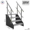 Produktbild: Standtreppe freistehend Treppe 4 Stufen anthrazit 60 - 160 cm Breite 84 cm Höhe