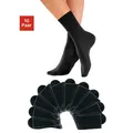 Produktbild: Freizeitsocken H.I.S, Herren, Gr. 35-38, schwarz (10x schwarz), Obermaterial: 76% Baumwolle, 23% Polyamid, 1% Elasthan, unifarben, elastisch, Socken, mit weichen Rippbündchen