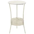 Produktbild: Bistrotisch Vintage-Stil Rund Metall 40 x 70 cm Weiß Esstisch Küchentisch Tisch