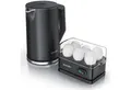 Produktbild: Arendo Frühstücks-Set (2-tlg), Edelstahl Wasserkocher 1,5l, 6er Eierkocher, Schwarz