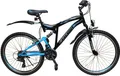 Produktbild: Talson Mountainbike 26 Zoll Fahrrad mit, 21 Gang Shimano, Kettenschaltung, mit Beleuchtung nach StVZO und Vollfederung Schwarz-Blau