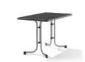 Produktbild: Sieger 233/A Boulevard-Klapptisch mit mecalit-Pro-Platte 115 x 70 cm, Stahlrohrgestell graphit, Tischplatte Schieferdekor anthrazit