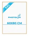 Produktbild: PHOTOLINI Bilderrahmen 60x80 Natur, Bilderrahmen 60x80 Holz MDF, Posterrahmen 80x60 mit bruchsicheres Acrylglas zum Aufhängen & Zubehör - 60 x 80 cm Poster Frame für Fotos & Poster