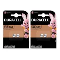 Produktbild: 4 Stück Duracell 357/303 Knopfzelle Batterie V357 V303 SR44 1,5V 2x 2er Blister