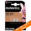 Produktbild: 2 x Duracell 357 / 303 SR44 Uhrenbatterie LR44 SR1154 Knopfzelle Silberoxid