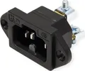 Produktbild: BACHMANN Heissgeräteinbaustecker IEC320 C15A, C16A mit Schraubanschlüssen, schwarz