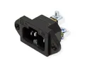 Produktbild: Bachmann Heissgeräteinbaustecker IEC320 C15A Stromadapter, 0 cm, C16A mit Schraubanschlüssen, schwarz