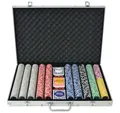 Produktbild: vidaXL Spiel Poker Set mit 1.000 Laserchips Aluminium