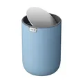 Produktbild: EKO Mini Tischmülleimer mit Schwingdeckel, 1,5 Liter Kosmetikeimer, kleiner Schreibtisch-Mülleimer, runder Tischabfalleimer für Büro, Bad, Schreibtisch, Schlafzimmer (Blau)