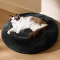 Produktbild: BEDSURE Katzenbett waschbar Flauschiges Hundebett - Ø 50 cm Rund Kissen, Katzenschlafplatz für Katzen Kleine Mittelgroße Hunde, Plüsch Katzenkissen Rund Kuschelbett Katzen Bettchen, Dunkelgrau