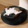 Produktbild: Katzenbett Waschbar Rund Kissen Plüsch Hundebett Kuschelbett Schlafplatz Grau