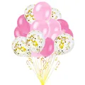 Produktbild: Konfetti Luftballon Set Geburtstag Party Hochzeit JGA  Ballons Rosa Pink Weiß