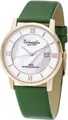 Produktbild: Eichmüller Quarzuhr Damenuhr – Smaragdgrüne Armbanduhr mit Roségold 3250-05, und Perlmutt-Zifferblatt, 37 mm, Lederband