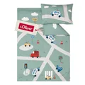 Produktbild: s.Oliver Kinderbettwäsche Auto 100 x 135 cm - 100% Baumwolle, Reißverschluss, anschmiegsam, weich & waschbar, Mako Satinbettwäsche mit Autos mehrfabig